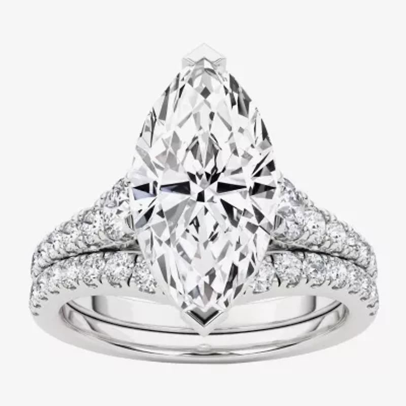 Grown Gorgeous (F,Vs2) Womens 3 5/8 Ct. T.W. Lab White Diamond 14K Gold or Platinum Marquise Side Stone Bridal Set