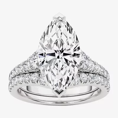 Grown Gorgeous (F,Vs2) Womens 3 5/8 Ct. T.W. Lab White Diamond 14K Gold or Platinum Marquise Side Stone Bridal Set