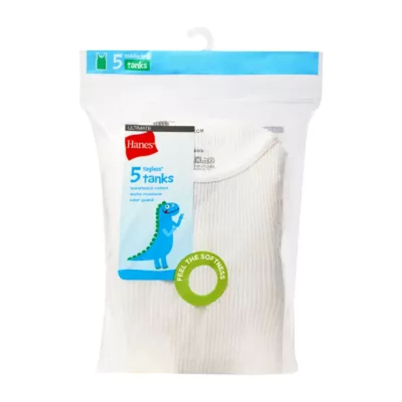 Hanes Toddler Boys U Neck Sleeveless 5 Pack Tank