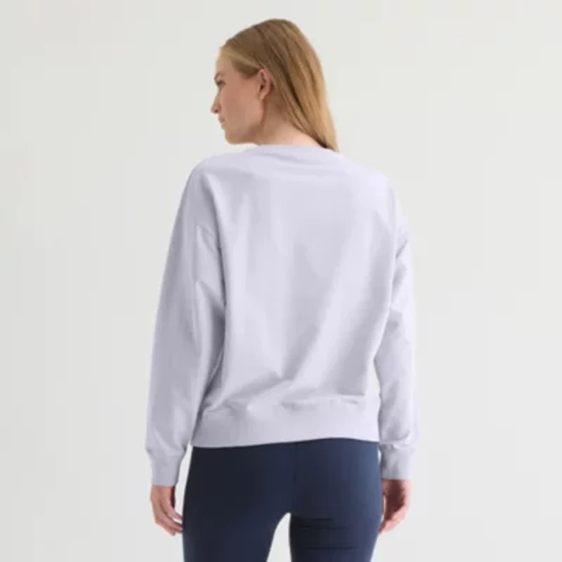 PUMA Womens Crew Neck Long Sleeve French Terry Sweatshirt