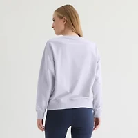 PUMA Womens Crew Neck Long Sleeve French Terry Sweatshirt