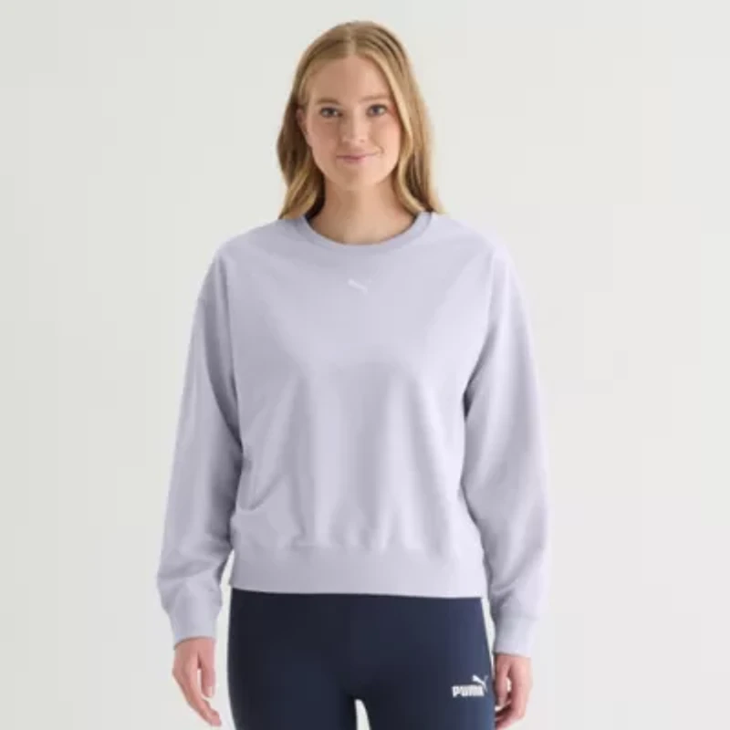 PUMA Womens Crew Neck Long Sleeve French Terry Sweatshirt