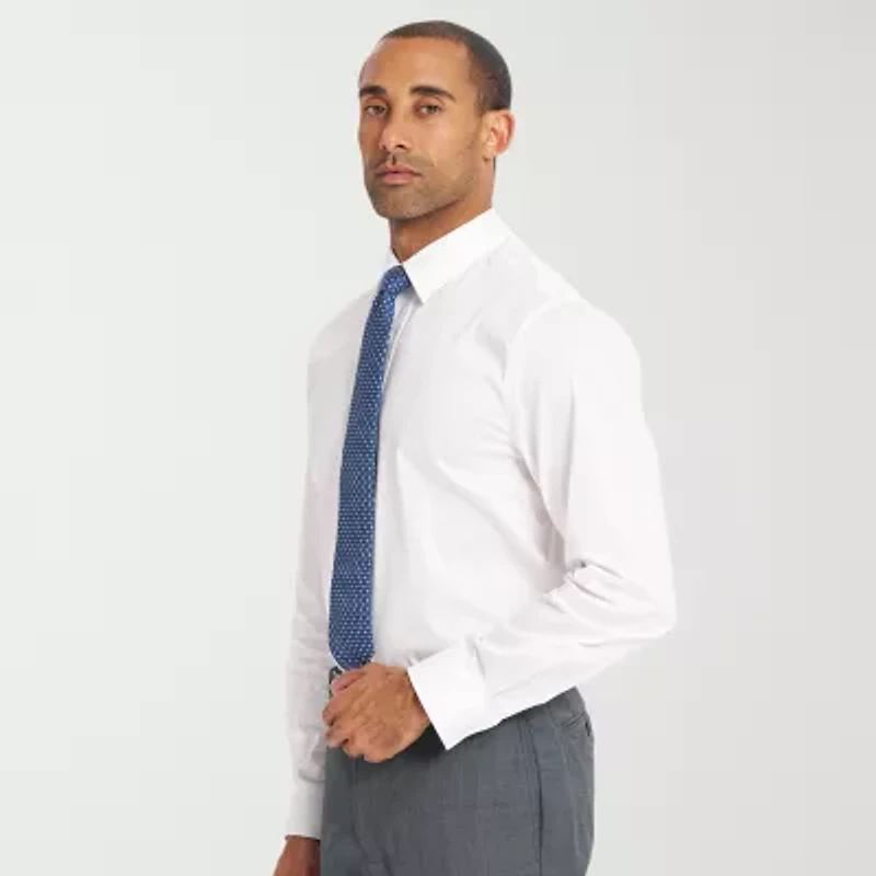 Nick Graham Mens Spread Collar Long Sleeve Shirt + Tie Set