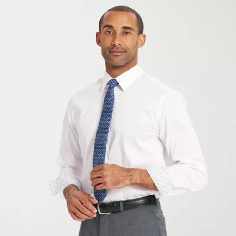Nick Graham Mens Spread Collar Long Sleeve Shirt + Tie Set