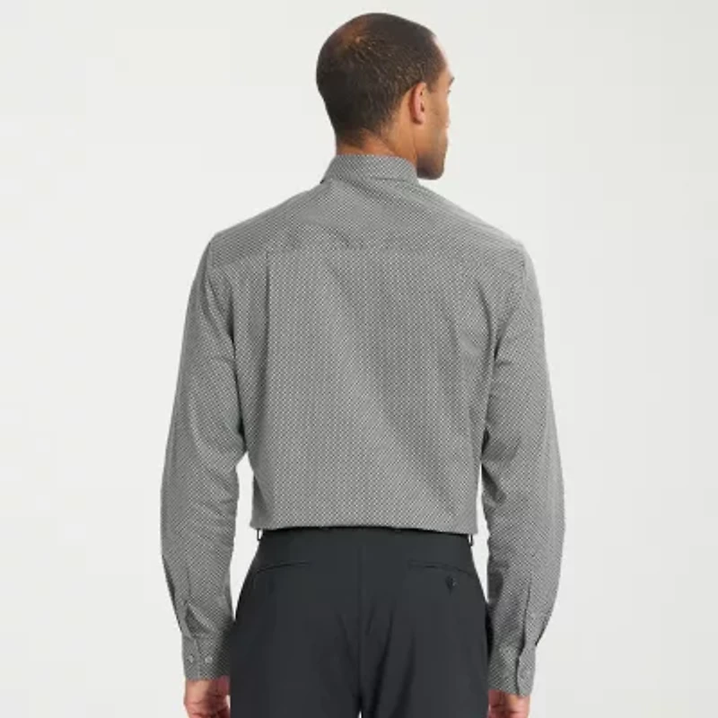 Nick Graham Mens Spread Collar Long Sleeve Shirt + Tie Set Fitted