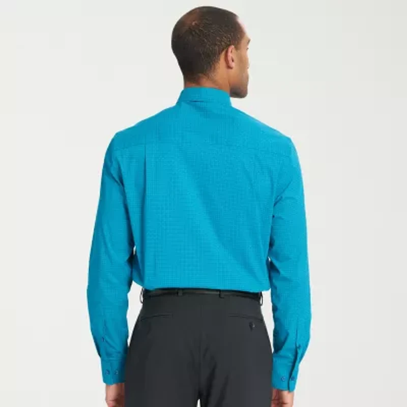 Nick Graham Mens Point Collar Long Sleeve Shirt + Tie Set Fitted