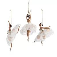 North Pole Trading Co. Ballerina Trio African American 3-pc. Christmas Ornament