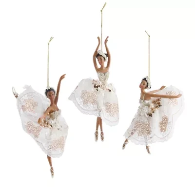 North Pole Trading Co. Ballerina Trio African American 3-pc. Christmas Ornament