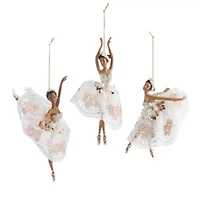 North Pole Trading Co. Ballerina Trio African American 3-pc. Christmas Ornament