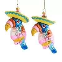 North Pole Trading Co. Parrot Pinata Set 2-pc. Christmas Ornament