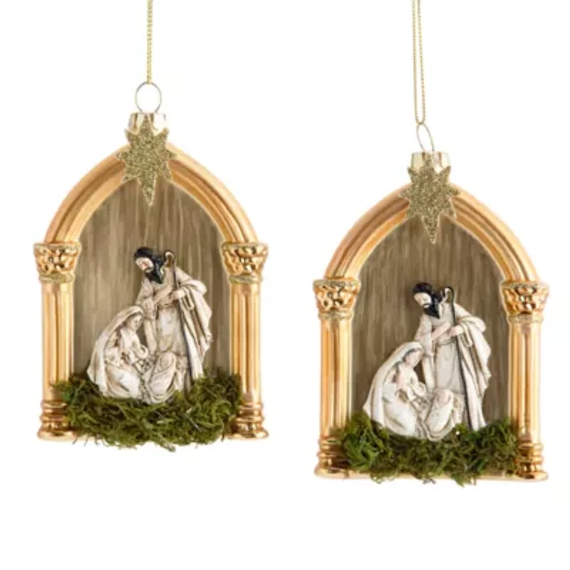 North Pole Trading Co. Nativity And Frame Set 2-pc. Christmas Ornament