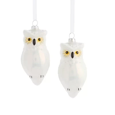 North Pole Trading Co. Owl Set 2-pc. Christmas Ornament