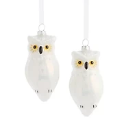 North Pole Trading Co. Owl Set 2-pc. Christmas Ornament