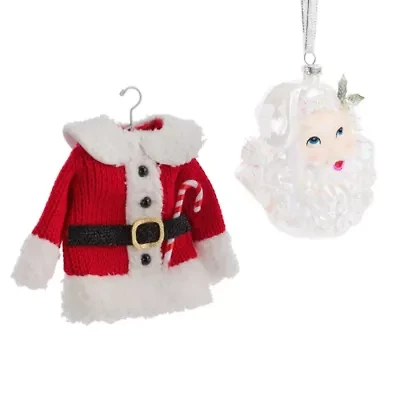 North Pole Trading Co. Santa Head And Sweater Christmas Ornament