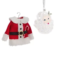 North Pole Trading Co. Santa Head And Sweater Christmas Ornament