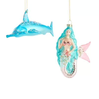 North Pole Trading Co. Hammerhead And Mermaid Set Christmas Ornament