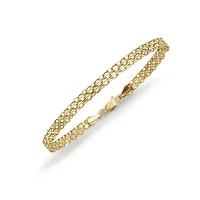 10K Gold 7.25 Inch Hollow Bismark Link Bracelet