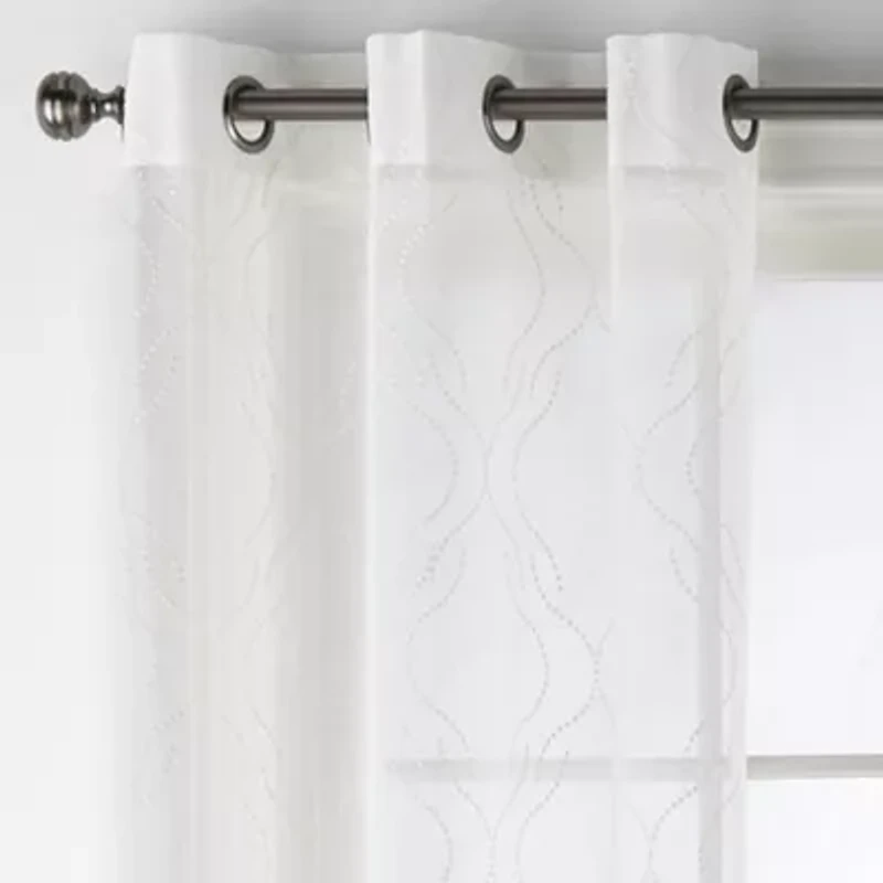 Regal Home Sterling Matte Grommet Top Sheer Curtain Panel