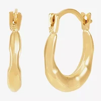 Womens 14K Gold 10.6mm Round Hoop Earrings