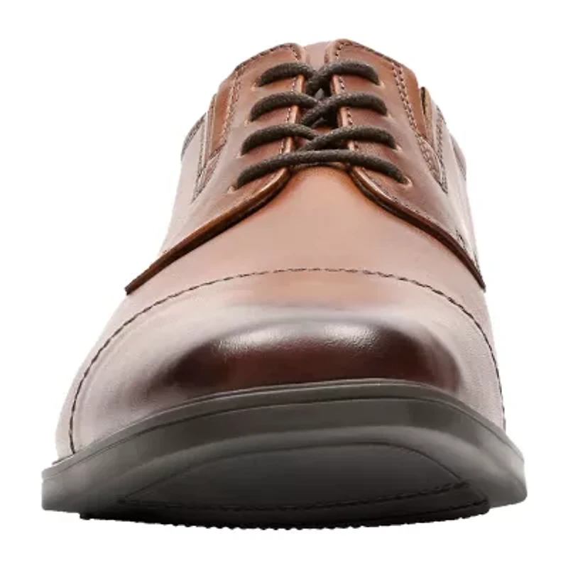 Clarks® Tilden Mens Leather Cap-Toe Dress Shoes