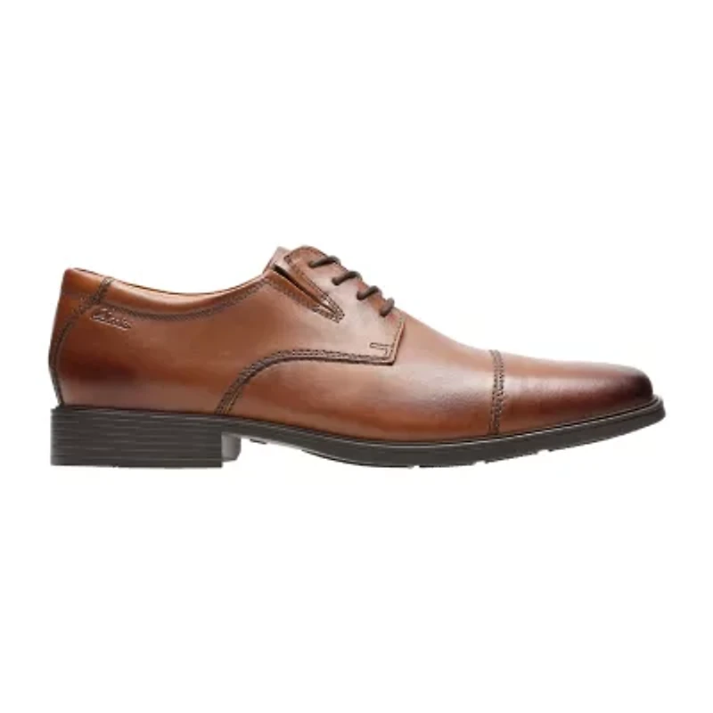Clarks® Tilden Mens Leather Cap-Toe Dress Shoes