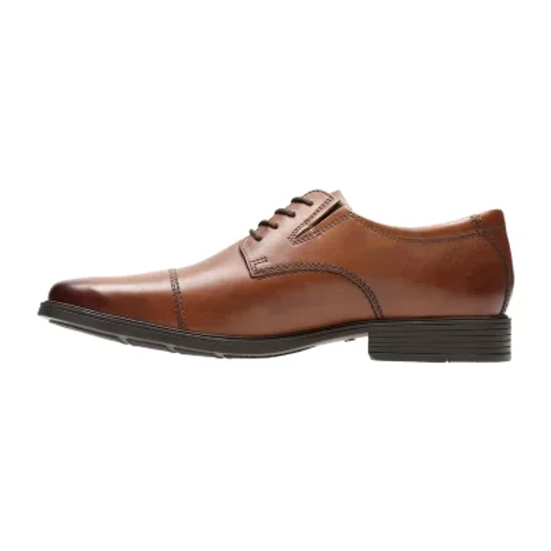 Clarks® Tilden Mens Leather Cap-Toe Dress Shoes