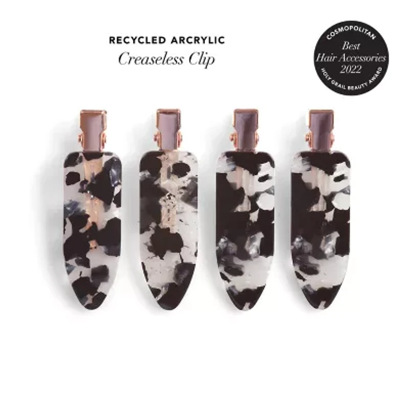 Kitsch Eco Friendly Creaseless Clip 4pc Set Black Terrazzo