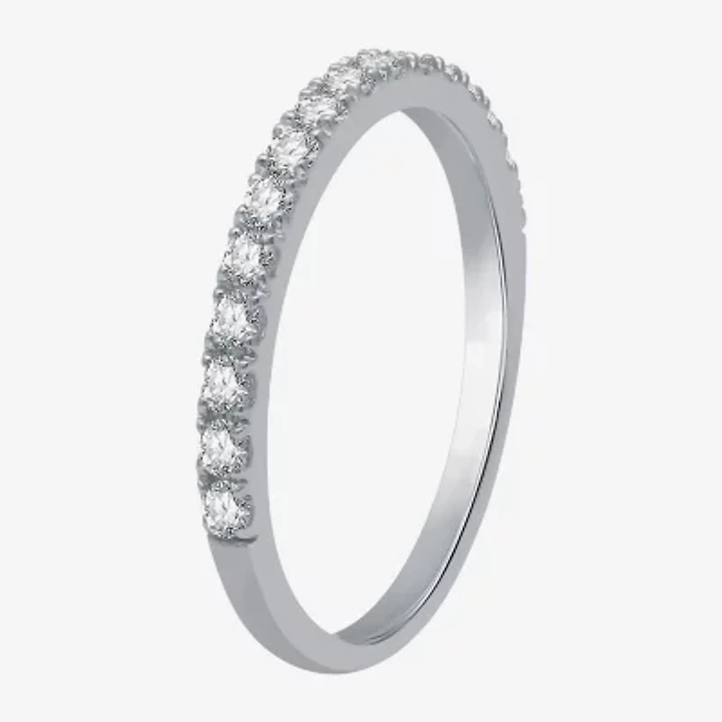 (H-I / I1) Womens 2 CT. T.W. Lab Grown White Diamond 10K Gold Cushion Side Stone Halo Bridal Set