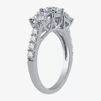 Love Lives Forever (G / Si1-Si2) Womens 1 1/2 CT. T.W. Lab Grown White Diamond 10K Gold Round 3-Stone Engagement Ring