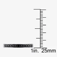 Midnight Black Womens 2MM 1/10 CT. T.W. Natural Diamond Sterling Silver Wedding Band