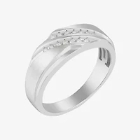 Mens 6MM 1/7 CT. T.W. Natural White Diamond 10K Gold Wedding Band