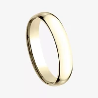 Womens 14K Yellow Gold 4MM Light Comfort-Fit Wedding Band