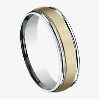 Mens 6MM 10K Two Tone Gold Wedding Band