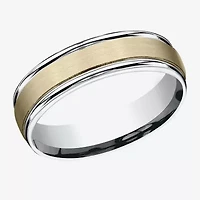 Mens 6MM 10K Two Tone Gold Wedding Band