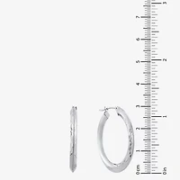 Womens 14K White Gold 30mm Hoop Earrings