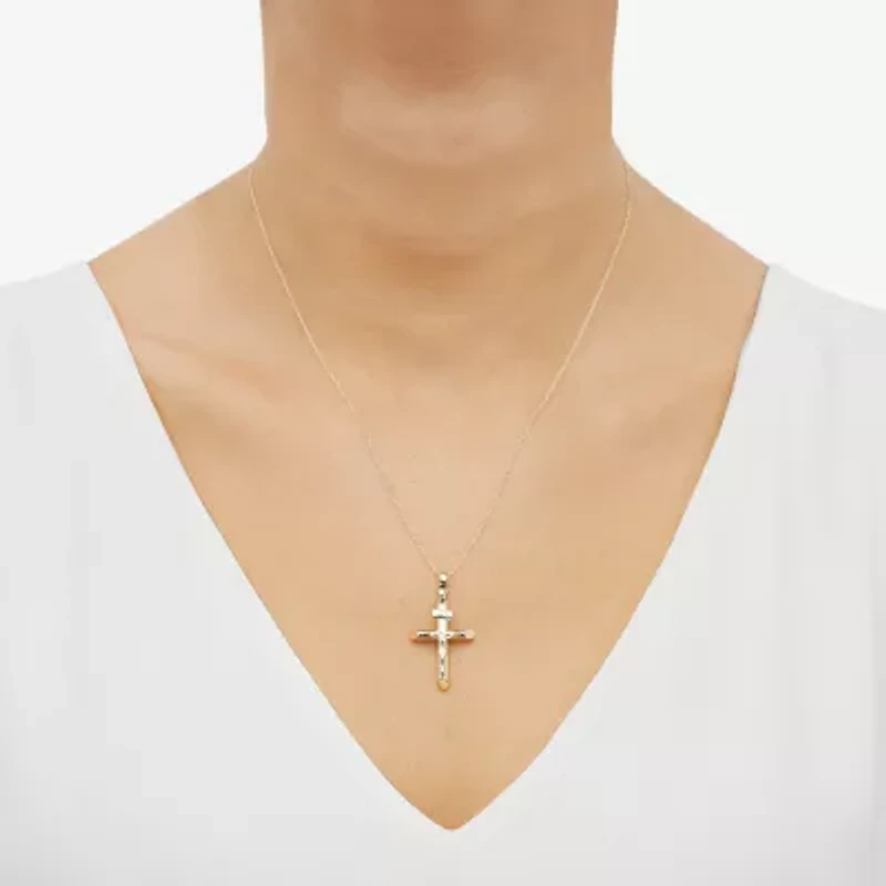 14K Gold Crucifix Pendant 