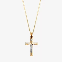 Crucifix Unisex Adult 14K Two Tone Gold Cross Pendant