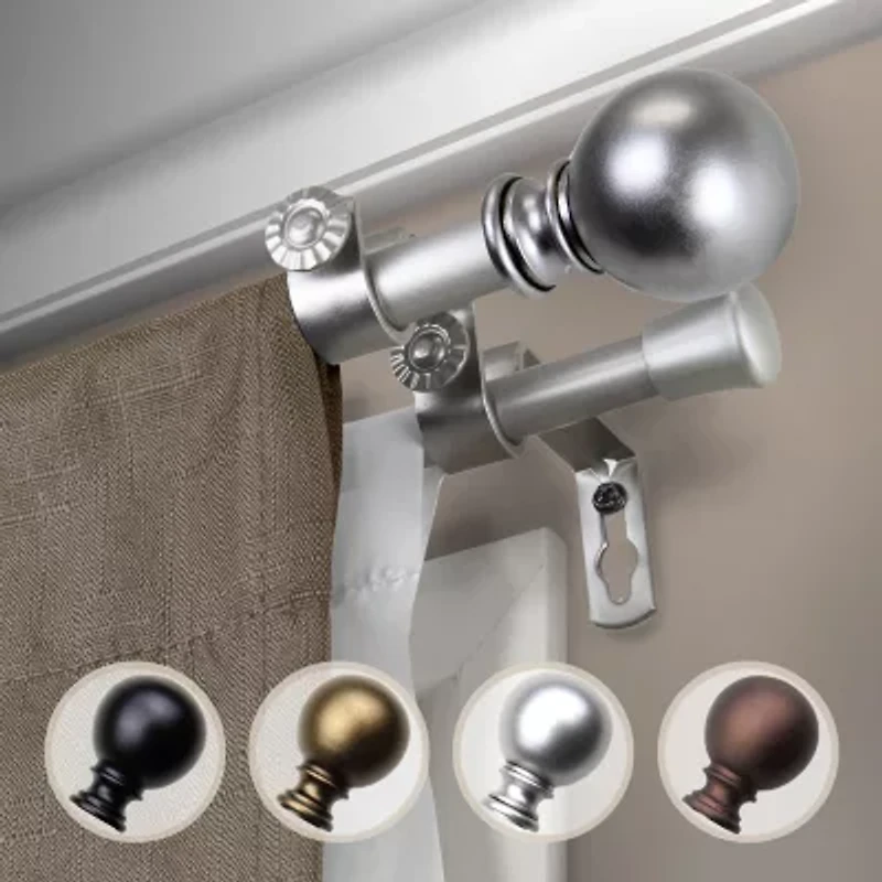 Rod Desyne Luna ⅝" Adjustable Double Curtain