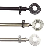 Rod Desyne 13/16" Adjustable Curtain with Coil Finials