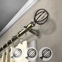 Rod Desyne 13/16" Adjustable Curtain with Cage Finials