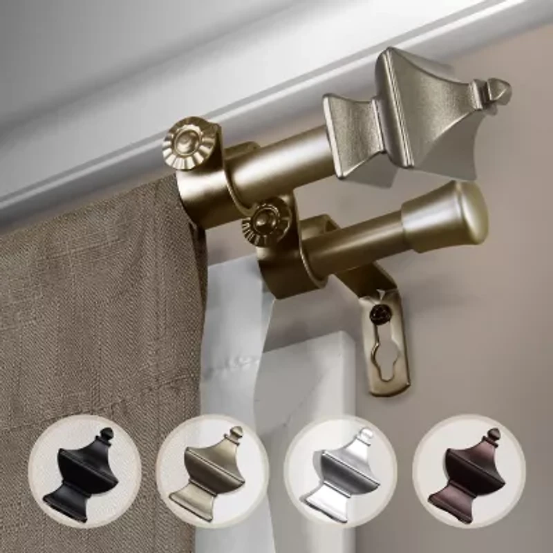 Rod Desyne Esta ⅝" Adjustable Double Curtain