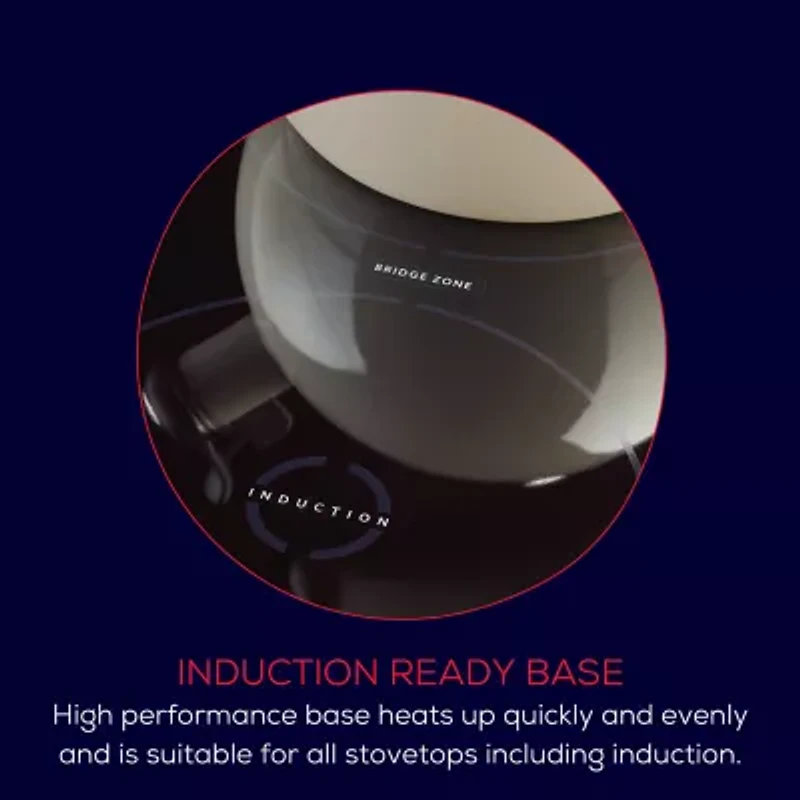 Circulon Enamel On Steel 2-Qt. Whistling Induction Tea Kettle with Flip-Up Spout