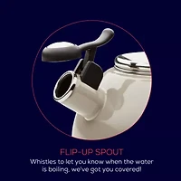 Circulon Enamel On Steel 2-Qt. Whistling Induction Tea Kettle with Flip-Up Spout