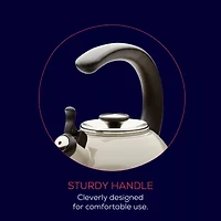 Circulon Enamel On Steel 2-Qt. Whistling Induction Tea Kettle with Flip-Up Spout