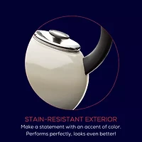 Circulon Enamel On Steel 2-Qt. Whistling Induction Tea Kettle with Flip-Up Spout