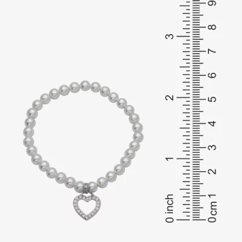 Girls White Cultured Freshwater Pearl Sterling Silver Heart 2-pc. Jewelry Set