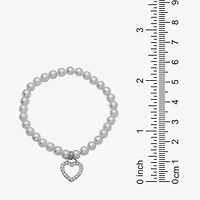 Girls White Cultured Freshwater Pearl Sterling Silver Heart 2-pc. Jewelry Set