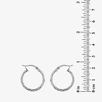 Sterling Silver Wide Textured Hoop Earrings