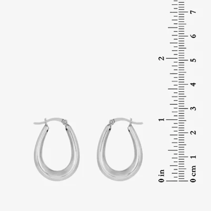 Sterling Silver Puff Hoop Earrings