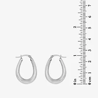 Sterling Silver Puff Hoop Earrings